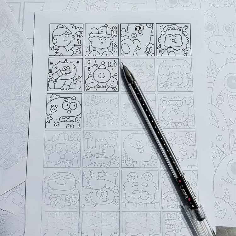 THE SKELETON WORKSのなぞり描き 練習帳 A5 104枚 すべて異なるデザイン イラスト練習 トレースブック 線画 お絵描き 塗り絵 練習ノート 描画練習 子ども 大人 ストレス解消 初心者向け 繰り返し練習 お絵描き ストレス解消 大人のぬりえ 線画イラスト リラックス 癒し 送料無料｜アングル2