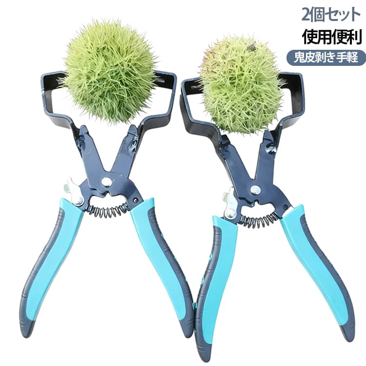 天然栗のトゲ玉の除去、栗本体の殻開け両方に使える専用ハサミです。本体の主素材は炭素鋼を採用し、刃部の硬度が高く耐久性に優れ、頻繁に使用しても刃先が劣化しにくい仕様となっています。グリップ部分は手にフィットする滑り止め設計が施され、長時間作業しても手が疲れにくいです。内蔵バネにより開閉がスムーズで、少ない力でトゲのついた外皮や硬い鬼皮をカットでき、力の弱い方でも楽に扱えます。収穫直後のトゲ玉の処理から調理前の殻むき作業まで幅広く活用できます。栗ごはん、栗きんとんなどの和菓子・料理を作る際の下ごしらえ作業の手間を大きく削減可能です。実用的な 2個セット仕様も選択でき、自宅用のほかプレゼント用途にも適しています。 サイズ フリー サイズについての説明 フリー 素材 炭素鋼 色 グリーン 備考 ●サイズ詳細等の測り方はスタッフ間で統一、徹底はしておりますが、実寸は商品によって若干の誤差(1cm～3cm )がある場合がございますので、予めご了承ください。 ●製造ロットにより、細部形状の違いや、同色でも色味に多少の誤差が生じます。 ●パッケージは改良のため予告なく仕様を変更する場合があります。 ▼商品の色は、撮影時の光や、お客様のモニターの色具合などにより、実際の商品と異なる場合がございます。あらかじめ、ご了承ください。 ▼生地の特性上、やや匂いが強く感じられるものもございます。数日のご使用や陰干しなどで気になる匂いはほとんど感じられなくなります。 ▼同じ商品でも生産時期により形やサイズ、カラーに多少の誤差が生じる場合もございます。 ▼他店舗でも在庫を共有して販売をしている為、受注後欠品となる場合もございます。予め、ご了承お願い申し上げます。 ▼出荷前に全て検品を行っておりますが、万が一商品に不具合があった場合は、お問い合わせフォームまたはメールよりご連絡頂けます様お願い申し上げます。速やかに対応致しますのでご安心ください。