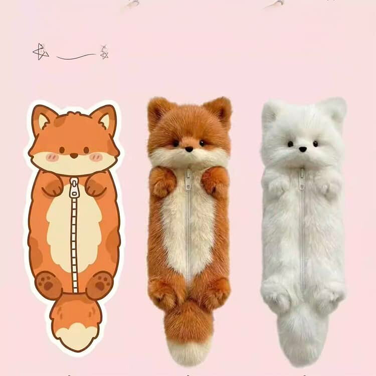 キツネ ペンケース 筆入れ 文具入れ ぬいぐるみ キツネ ポーチ キャラポーチ 筆箱 立体 可愛い ぬいぐるみペンケース ペンポーチ 動物デザイン 面白い ふわふわ 大容量 かわいい もふもふ 文房具入れ 収納ケース 小学生 中学生 高校生 プレゼント theskeletonworks-10004793 THE SKELETON WORKS サンプル画像3