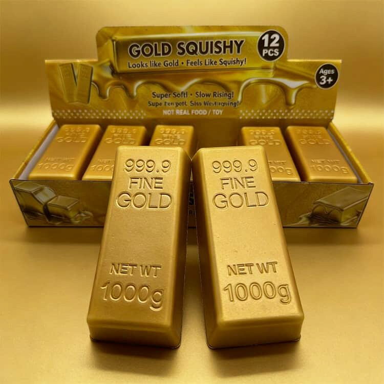 金の延べ棒 2個セット スクイーズ スクイーズ PU 玩具 金塊 ゴールドバー 低反発 金の延べ棒 おもちゃ 握る フィジェットトイ ストレス発散 もちもち ゆっくり戻る 送料無料 暇つぶし theskeletonworks-10009515 THE SKELETON WORKS サンプル画像3