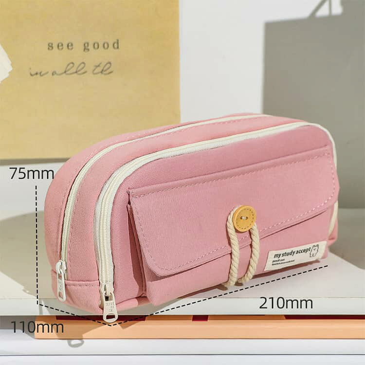 文房具ケース かわいい ペンポーチ メンズ 筆箱 ペンケース キャンバス ふでばこ レディース 小物収納 マルチポーチ 化粧ポーチ 帆布 コスメポーチ ボタン付き シンプル おしゃれ 大容量 学生用 高校生 中学生 大学生 通学 通勤 theskeletonworks-10008447 THE SKELETON WORKS サンプル画像2