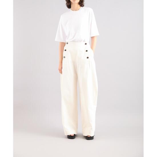 SACRAPREMIUM SUVIN COTTON TOP WHITE (125145091) 25春夏 25SS 　トップス　Tシャツ