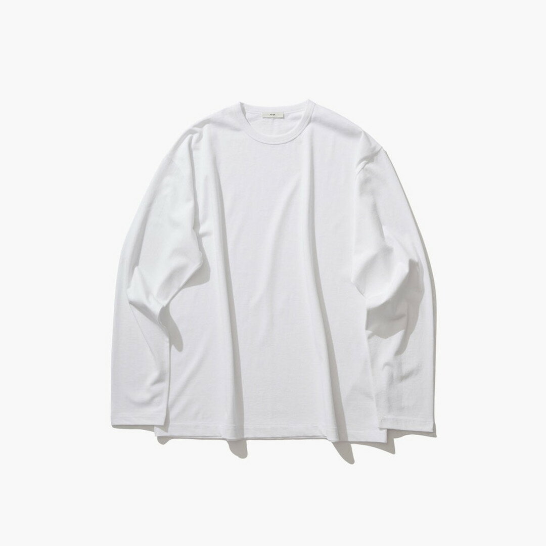 ATON | エイトン DRY COTTON JERSEY | STANDARD LONG SLEEVE T-SHIRT WHITE (AT-KKAGLM0111) Tシャツ トップス ロングスリーブ 長袖