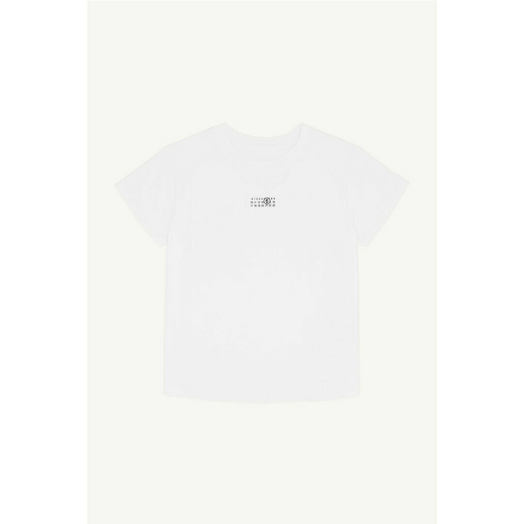MM6  Numericコットンジャージー Tシャツ WHITE (S52GC0327S24312101) 25SS 25春夏 カットソー Tシャツ 半袖 ロゴTシャツ