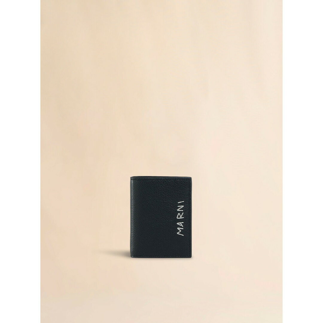 MARNI | マルニ Embroidered Leather Bifold Wallet BLACK (PFMI0098U0P653300N99) 25AW 25秋冬 【 送料無料 】 正規品 二つ折り財布 財布 ウォレット ミニ財布 レディース メンズ ブランド プレゼント
