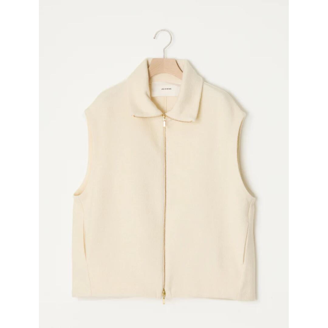 �����ָ���10��OFF�� �����凉 WOOL SILK BLENDED LIGHT ZIP VEST 470MILK (ADWS-501-22) 25AW��25...