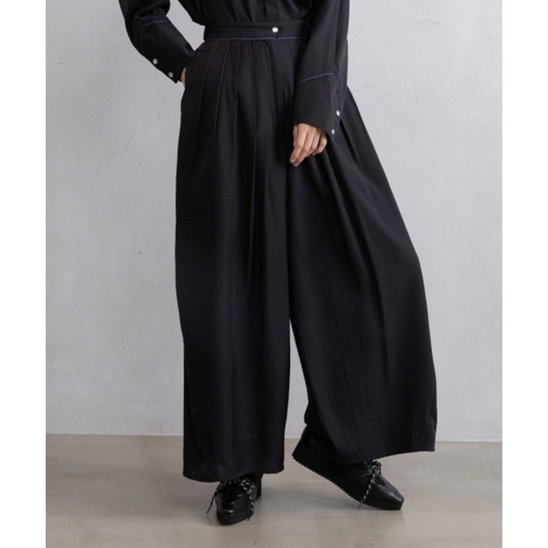MARECHAL TERRE  ウエスタンタックワイドコクーンパンツ BLACK (ZMT261PT013) 26SS 26春夏　パンツ　タックワイドパンツ