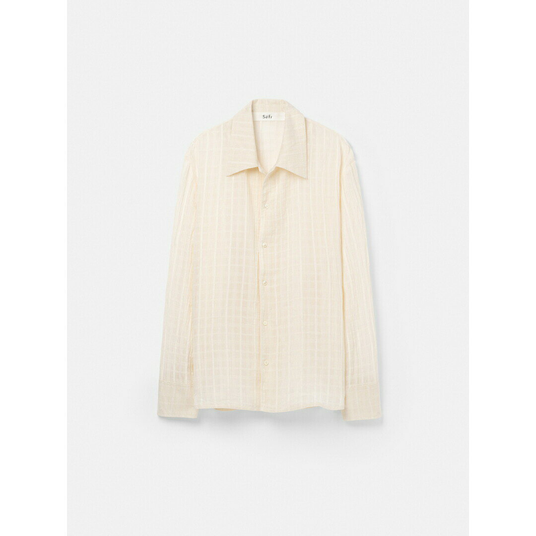 Sefr | セファ Ignacio Shirt CLOUD WHITE CHECK (SF-25FWM-029) シャツ トップス スプレッドカラー シェルボタン