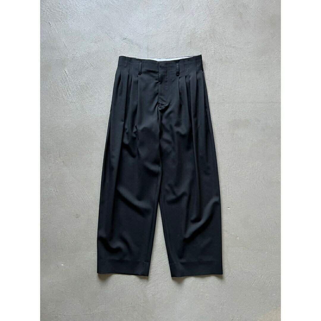 �����ָ���10��OFF�� OVERCOAT | �����С������� 5 Tuck Trouser in Wool Tropical BLACK (S26P021-D...