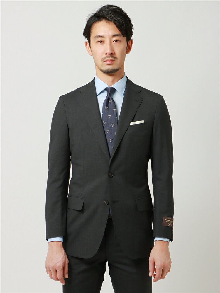 スーツ 3つボタン 無地 TR24 チャコールグレー ビジネス 背広 紳士服 細身体 標準体 おしゃれ かっこいい
