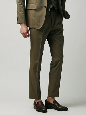 【マラソン期間P3倍】【アウトレット価格】※ETONNE MARZOTTO ウールコットンソラーロタックテーパードパンツ カーキ ユニバーサルランゲージ スーツスクエア