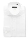 ワイシャツ メンズ 長袖 形態安定 ストレッチ 3BLOCK ホリゾンタルカラー 織柄 ドレスシャツ ビジネスシャツ ホワイト スーツスクエア ザ・スーツカンパニー