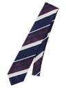 ネクタイ JAPAN MADE 絹鳴り シルク ストライプ×織柄 ネイビー系 スーツスクエア ザ・スーツカンパニー(4)