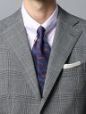 メンズ ネクタイ Stephen WALTERS シルク 総柄 パープル系 スーツスクエア