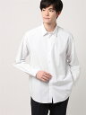 【SALE価格】レギュラーカラーシャツ メンズ ウォッシャブル コットンタイプライター 無地 ホワイト 白 カジュアル ビジカジ トップス(4)