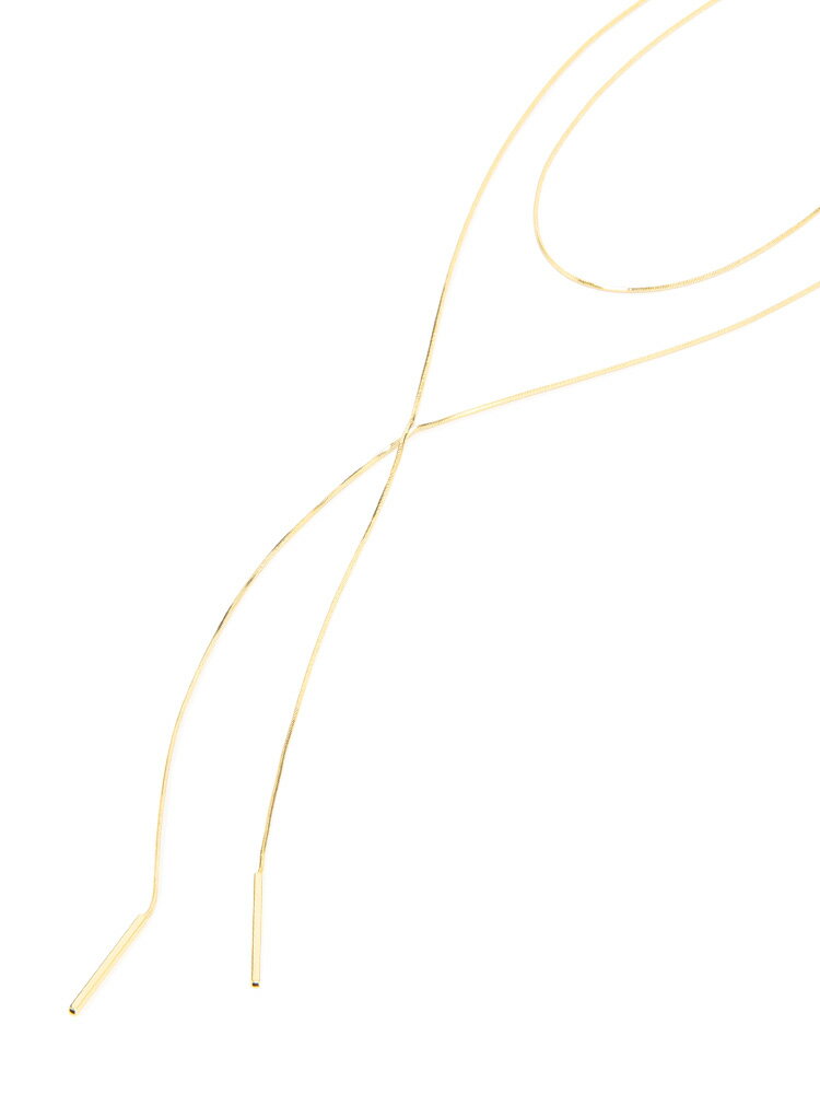 destyle ゴールドスネークチェーンモチーフ2連ネックレス ゴールド ホワイト・ザ・スーツカンパニー