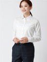 【クーポン10％OFF】レギュラーカラーシャツ レディース ノンアイロンマックス シャドーチェック destyle Blouse ホワイト ホワイト ザ スーツカンパニー スーツスクエア