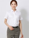 【クーポン15％OFF】スキッパーカラーシャツ 半袖 ノンアイロンマックス ストライプ destyle Blouse ホワイト ホワイト ザ スーツカンパニー スーツスクエア