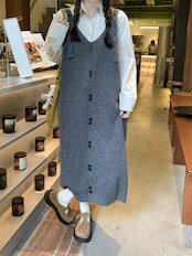 膝下 ボタン かわいい 大人可愛い カジュアル おしゃれ 無地 オールシーズン 韓国 楽ちん 体型カバー 着回し