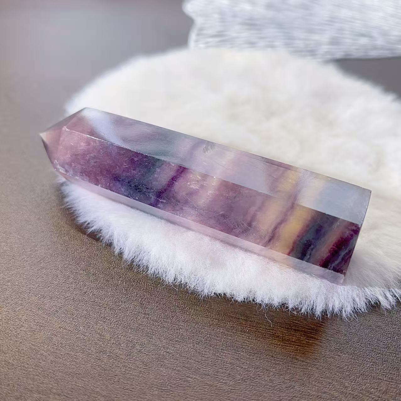 樂天商城 - 天然石 キャンディー フローライト ポイント 高品質 高透明 タワー No918