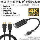 HDMIケーブル セット 差込型 ＊Netflix / Hulu / Amazon Prime 対応＊ TypeC HDMI変換ケーブル＊タイプC MacBook iPadPro GALAXY iPhone15 iPhone15Plus iPhone15Pro iPhone15ProMax パソコン テレビ モニター プロジェクター テレビ接続 スマホ テレビ 接続 ケーブル