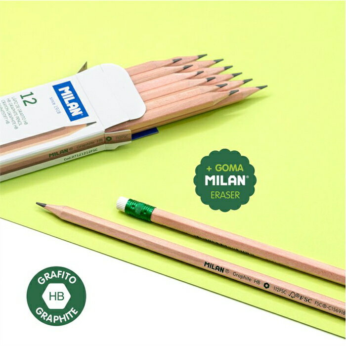 MILAN ミラン グラフィック 鉛筆 HB 【12本セット】 GRAPHITE PENCILI おしゃれ かわいい ヨーロッパ 文房具 文具 筆記用具 プレゼ...