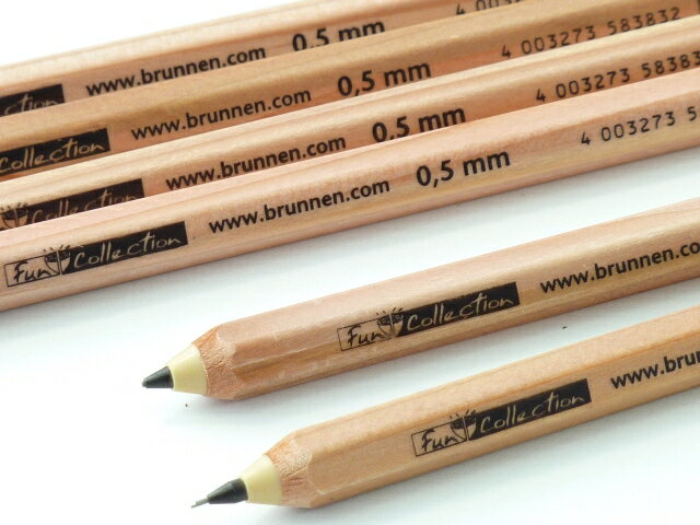 BRUNNEN ブルンネン 木製 シャープペンシル 鉛筆型 シャーペン 消しゴム付 【40本までポスト投函可】