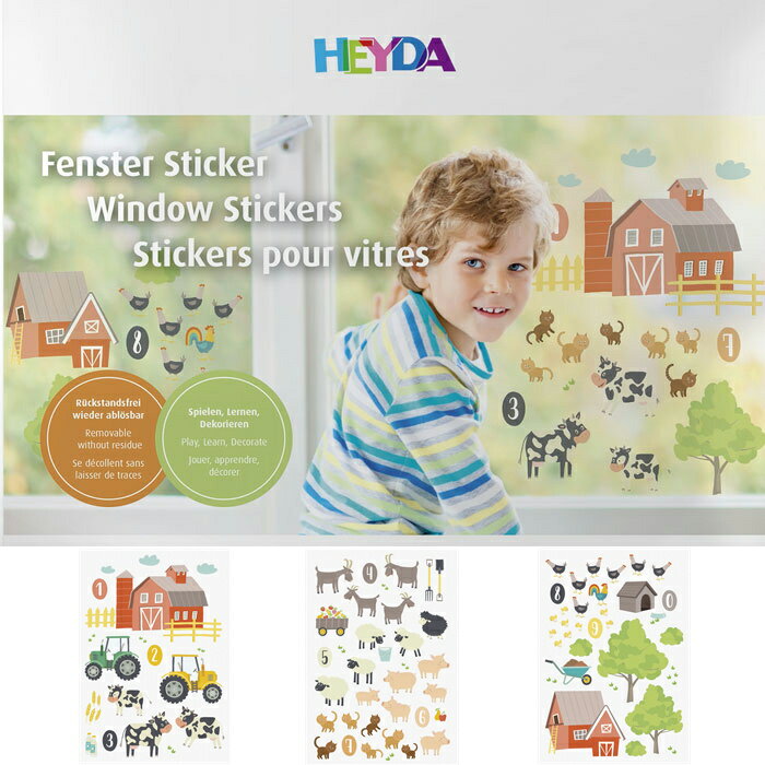 【ポイント10倍中♪】HEYDA ハイダ ウインドウ ステッカー【Farm】 WINDOW STICKERS おしゃれ ヨーロッパ ドイツ 雑貨 窓 シール 動物 農場 デコレーション 飾り フィルム ヘイダ ザウィンド 海外 ブランド 可愛い シンプル かわいい