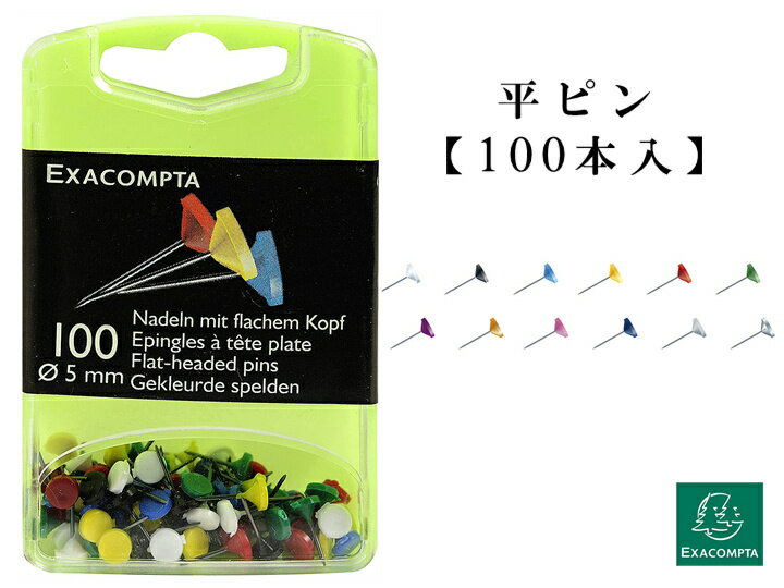 EXACOMPTA エグザコンタ Flat-head pins フラットヘッド 平ピン 【100本入】【ネコポス可】おしゃれ 文房具 文具 ザウィンド 海外 ブランド 可愛い スタイリッシュ シンプル かわいい