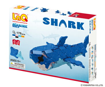 【LaQ Marine World Shark】【宅配】ラキュー 日本製 手作り ブロック 知育 教材 子供 プレゼント クラフト リハビリ 玩具 おもちゃ 知育教材 脳科学 数学 パーツ サメ 鮫 シャーク マンタ 動物 海 夏 サマー175ピース 4種類【楽ギフ_包装】