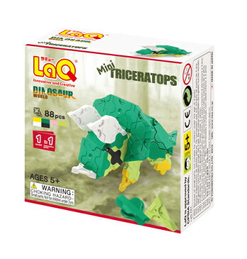 【LaQ Dinosaur World Mini Triceratops】【宅配】 ラキュー 日本製 手作り ブロック 知育 教材 子供 プレゼント クラフト リハビリ 玩具 おもちゃ 知育教材 脳科学 数学 パーツ 恐竜 レックス