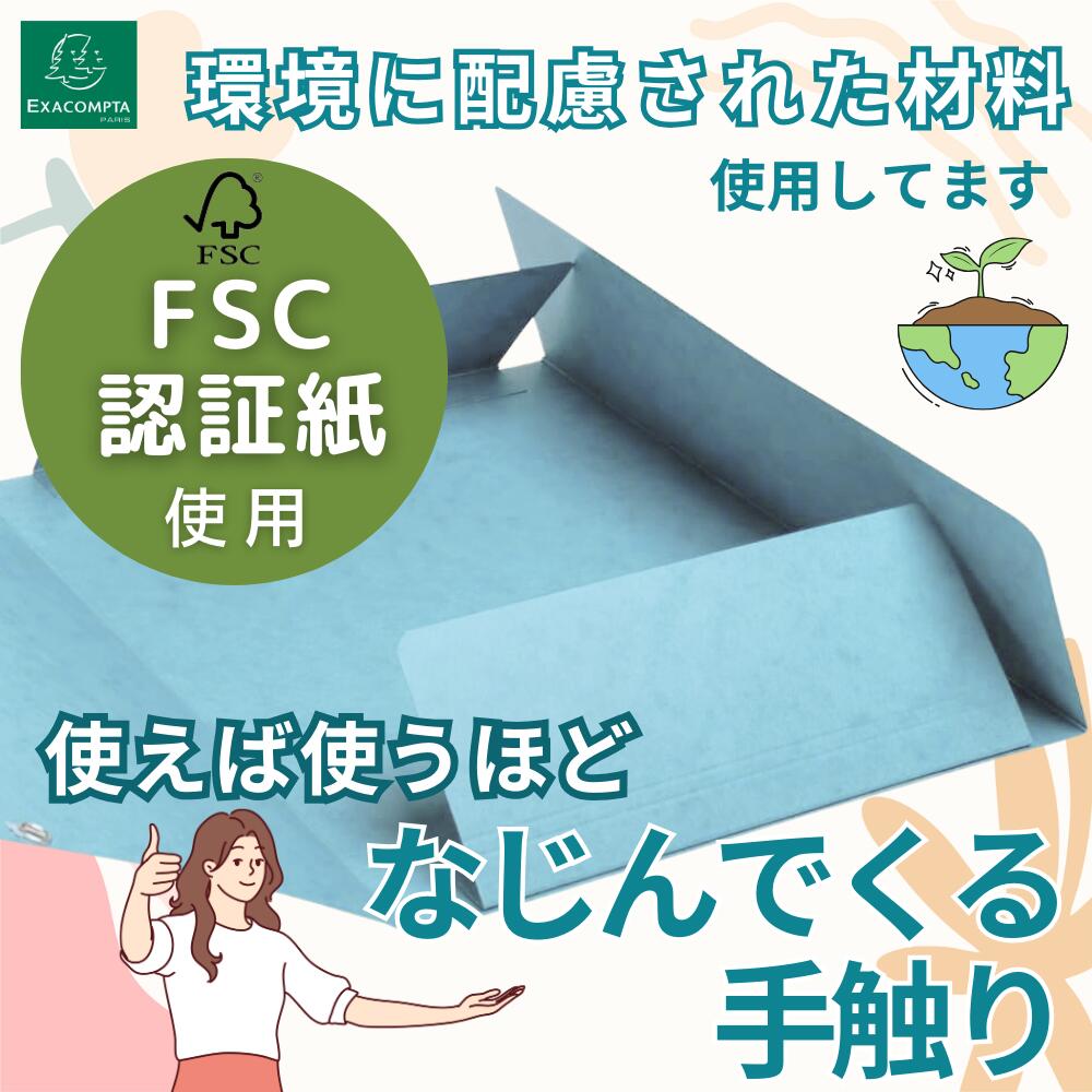 EXACOMPTA ���������󥿡�Aquarel ���꡼����A4 ����α�� 3�ե�å� �ե��������4���ۤ������ ʸ˼�� ʸ�� ���� �ե����� �������� �ե�� ��������� �İ��� ��������å��� ����ץ� ���襤��