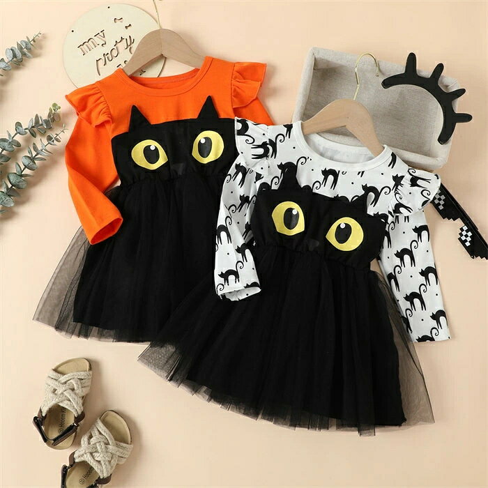【マラソン最大1000円OFF】ハロウィン 衣装 子供 ネコ チュールワンピース 猫 子供用 halloween コスプレ ベビー服 子供服 キッズ ベビー 仮装 ワンピース 衣装 こども コスチューム コスプレ 女の子 90cm 100cm thiakusuto-10006808 ティアックスト楽天市場店 サンプル画像2