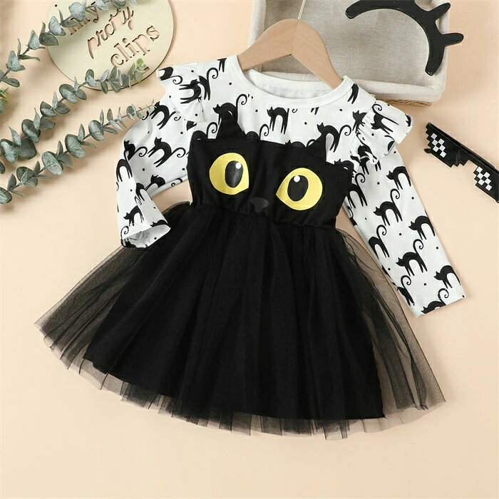 【マラソン最大1000円OFF】ハロウィン 衣装 子供 ネコ チュールワンピース 猫 子供用 halloween コスプレ ベビー服 子供服 キッズ ベビー 仮装 ワンピース 衣装 こども コスチューム コスプレ 女の子 90cm 100cm thiakusuto-10006808 ティアックスト楽天市場店 サンプル画像3