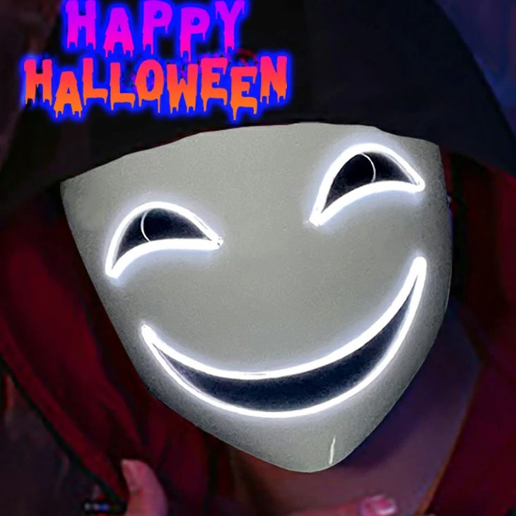 【マラソン最大1000円OFF】ハロウィン仮面 ホラー仮面 ハロウィン 光るマスク コスプレ 光るお面 ネオンマスク LED イルミネーション マスク EL 仮面 パーティー イベント フェス コスチューム マスク 仮装 Halloween 光 thiakusuto-10006816 ティアックスト楽天市場店 サンプル画像3