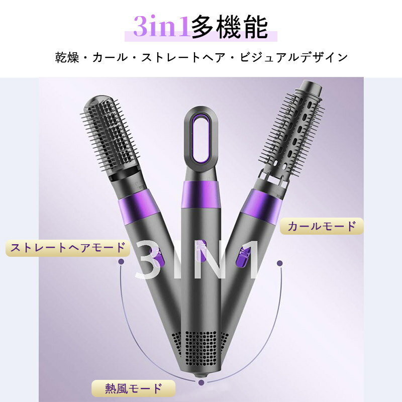ドライヤー 3in1 速乾 大風量 高級 ヘアドライヤー 恒温ヘアケア 温度調整 時短 57℃恒温 軽量 スタイリング 男女兼用 冷熱風 水潤 低騒音 家庭用 プレゼント