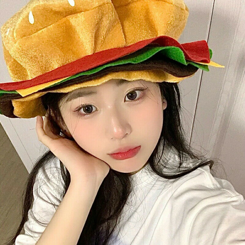 帽子 ハンバーガー帽子 可愛い 仮装 ハロウィン プレゼント ギフト 女性