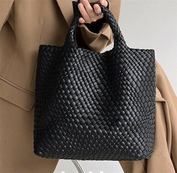 樂天商城 - 編み込み トートバッグ メッシュ トートバッグ レディース メッシュ トート マチ広 トートバッグ トートバック バッグ PUレザー ハンドメイドバッグ イントレチャート 編みバッグ 編みこみ メッシュ編み メッシュ