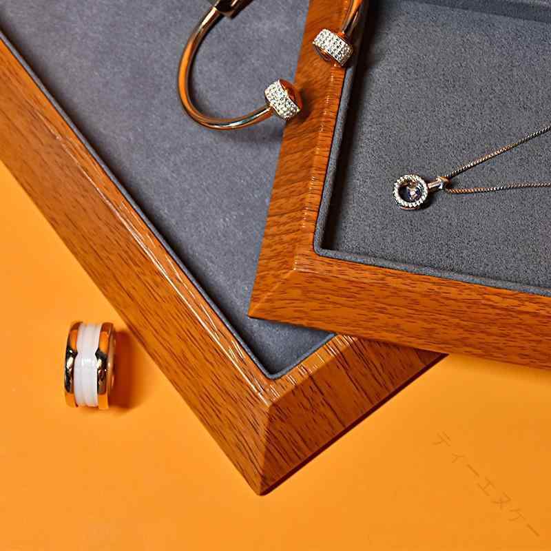 Accessories Supplies - ジュエリートレイ メンズ レディース アクセサリー収納 指輪 ピアス ブレスレット ネックレス 木目調 小物入れ 整理 ボックス ケース インテリア 高級感 おしゃれ ヴィンテージ風 ベー