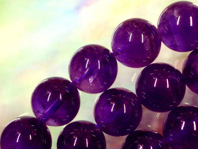 天然石ビーズアメジスト丸玉12mm No.2・3個