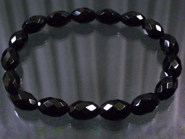 オニキスライスカット12×8mmのブレスレット「キット販売」