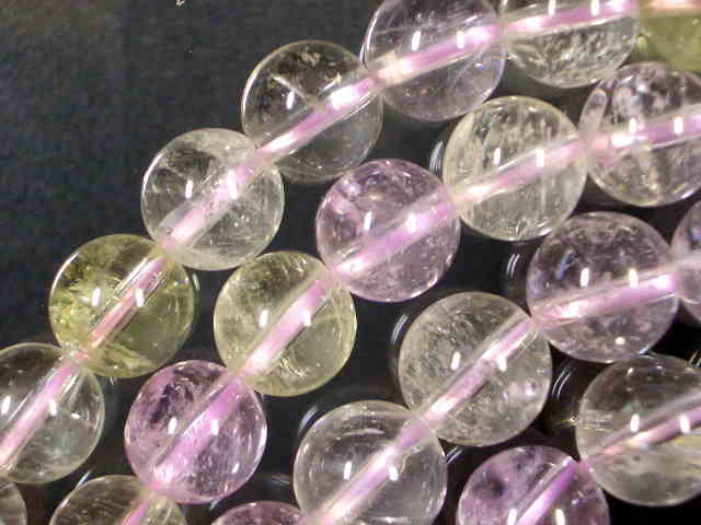 天然石ビーズクンツァイト丸玉10mm・1連40cm 40個前後