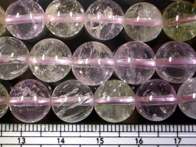 天然石ビーズクンツァイト丸玉10mm・1連40cm 40個前後