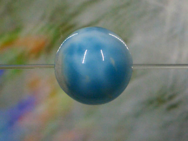 天然石ビーズラリマー 丸玉12mm1点物 No.1214