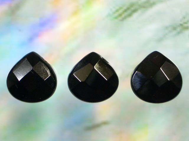 天然石ビーズオニキスマロンカット13×13×6mm・5個