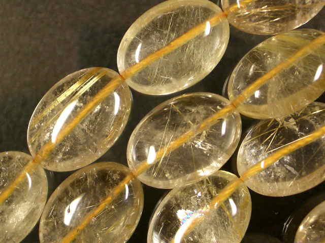 金針ルチルクオーツオーバル18×13×7mmのブレスレット「キット販売」