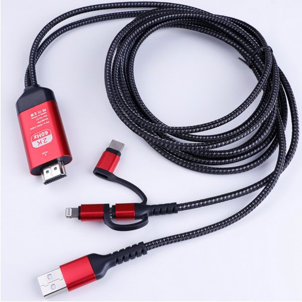 HDMI変換ケーブル type-c IPHONE ANDROID 3in1 高解像度映像出力 携帯をテレビに映...