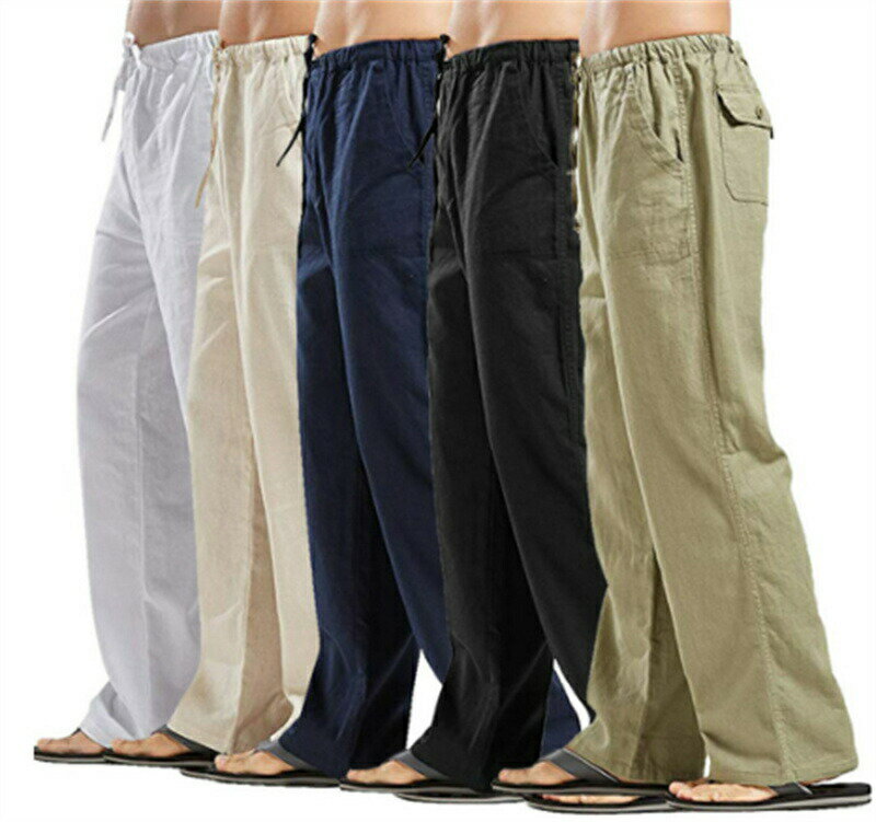 リネン パンツ メンズ ワイドパンツ 春夏 綿麻 亜麻 サルエルパンツ ゆったり 涼しい イージーパンツ ビッグシルエット ゆるゆる ボトムス 太め ゴムウエスト アロハ 無地 全10色 リラックス 大きいサイズ カジュアル バギーパンツ ナチュラル 父の日