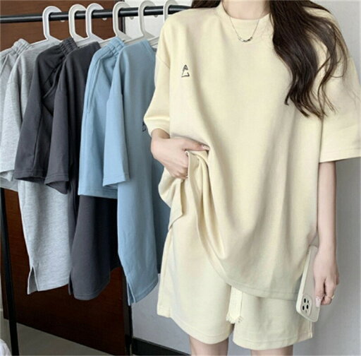 セットアップ Tシャツ パンツ レディース カジュアル 短パン ルームウェア 楽ちん 可愛い ゆったり ブラック セットアップ Tシャツ パンツ レディース カジュアル 短パン ルームウェア 楽ちん 可愛い ゆったり ブラック