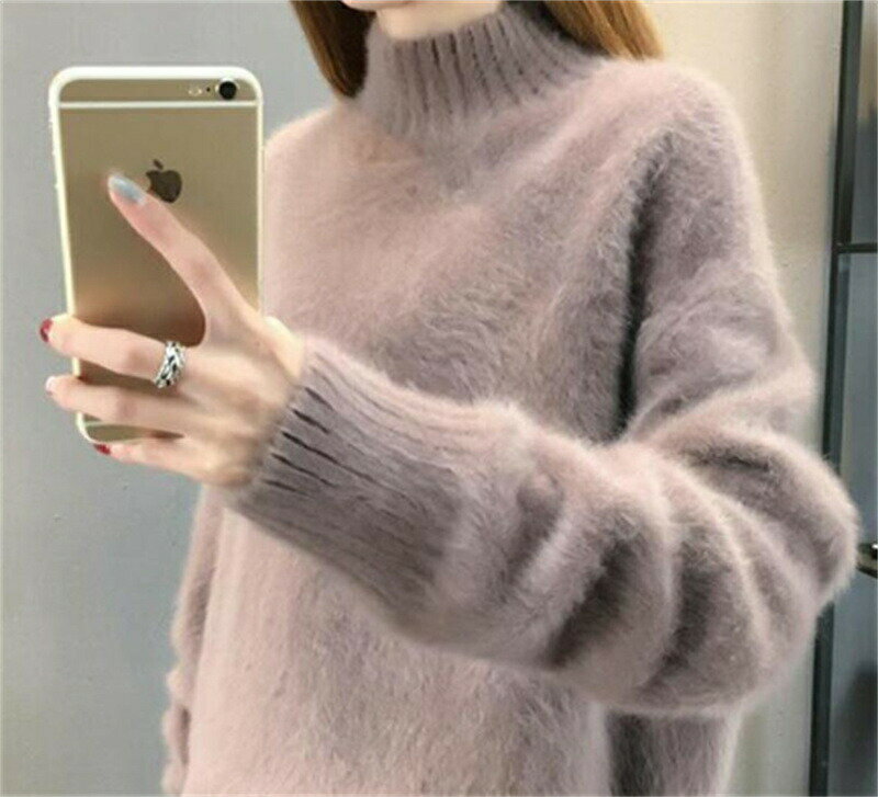 Turtleneck - ニットセーター レディース 秋冬 長袖 ハーフハイネック セーター メリヤス トップス カットソー ニットウェア おしゃれ 大きいサイズ 暖かい 通勤 大人 上品 着痩せ 20代 30代 40代 50代 韓国風 ふわふわ もこもこ